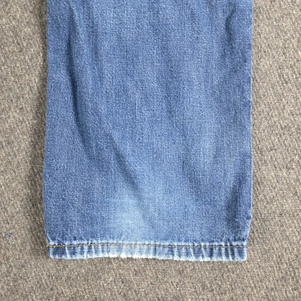 Levis 514 Mens Straight Fit Jeans 36x34 Measures 34x33 Med Wash Denim Distressed